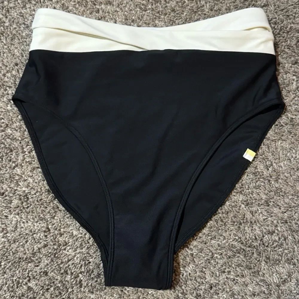 NEW Summersalt Black White High Waisted Bikini Bottoms Women’s 2